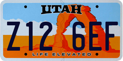 UT license plate Z126EF