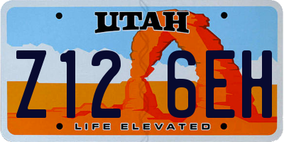 UT license plate Z126EH