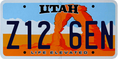UT license plate Z126EN