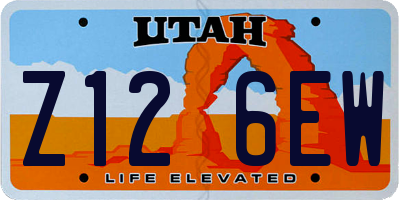 UT license plate Z126EW