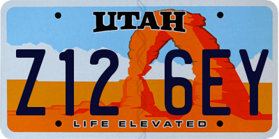 UT license plate Z126EY