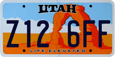 UT license plate Z126FF