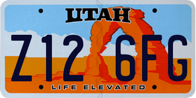 UT license plate Z126FG