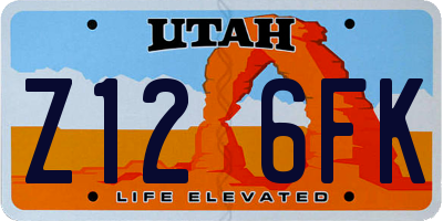 UT license plate Z126FK
