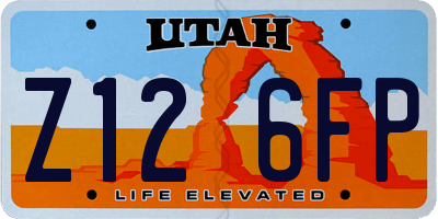 UT license plate Z126FP