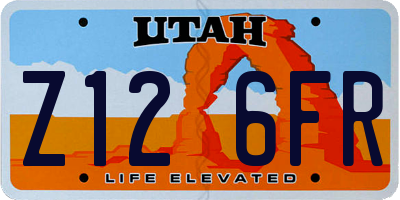 UT license plate Z126FR
