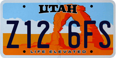 UT license plate Z126FS