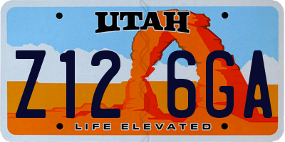UT license plate Z126GA