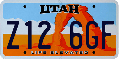 UT license plate Z126GF