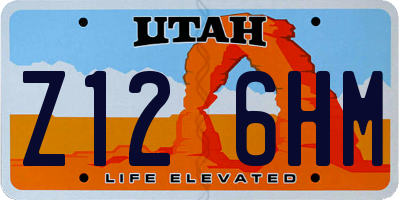 UT license plate Z126HM