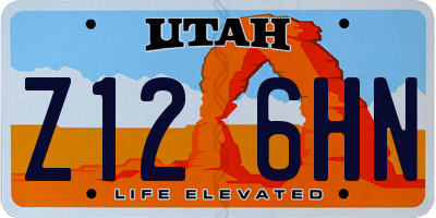 UT license plate Z126HN