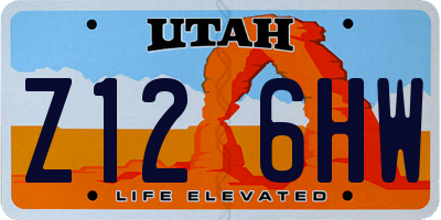 UT license plate Z126HW