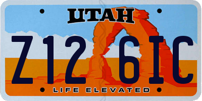 UT license plate Z126IC