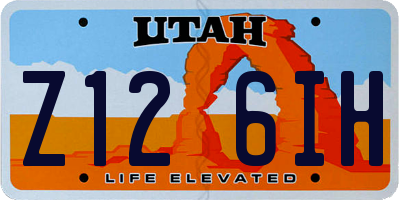 UT license plate Z126IH