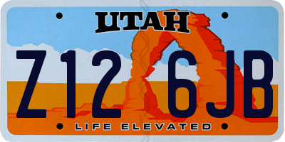UT license plate Z126JB
