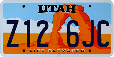 UT license plate Z126JC
