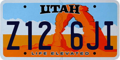 UT license plate Z126JI