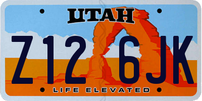 UT license plate Z126JK