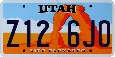 UT license plate Z126JO