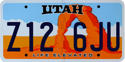 UT license plate Z126JU