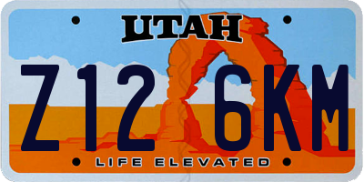 UT license plate Z126KM