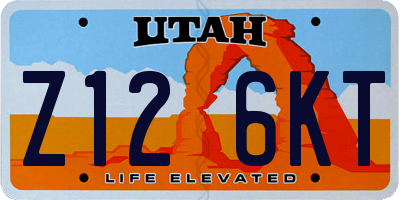UT license plate Z126KT