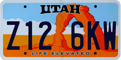 UT license plate Z126KW