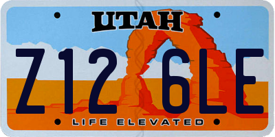 UT license plate Z126LE