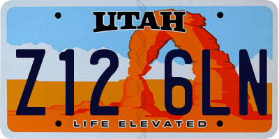 UT license plate Z126LN