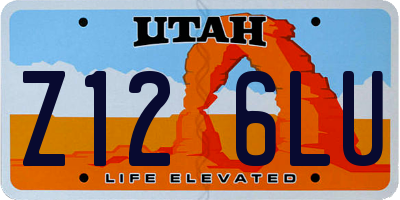 UT license plate Z126LU