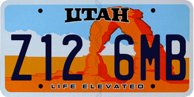 UT license plate Z126MB