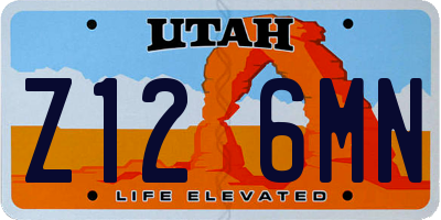 UT license plate Z126MN