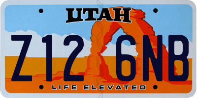 UT license plate Z126NB