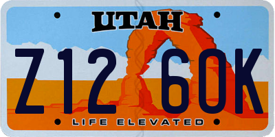 UT license plate Z126OK