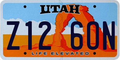 UT license plate Z126ON