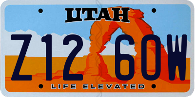 UT license plate Z126OW