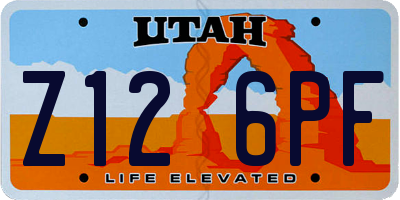 UT license plate Z126PF