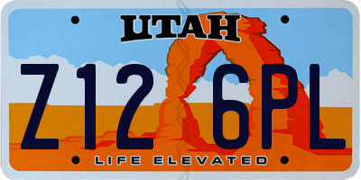 UT license plate Z126PL