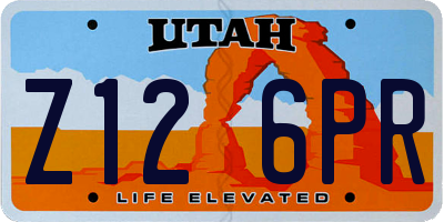 UT license plate Z126PR