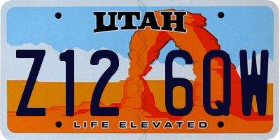 UT license plate Z126QW