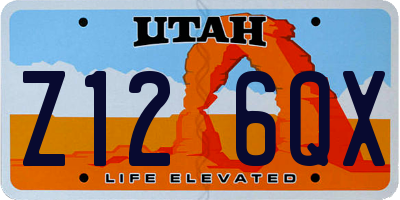 UT license plate Z126QX