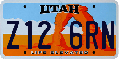 UT license plate Z126RN
