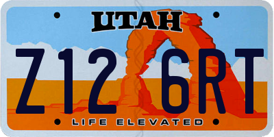 UT license plate Z126RT
