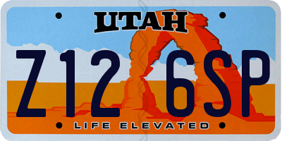 UT license plate Z126SP