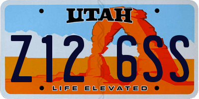 UT license plate Z126SS