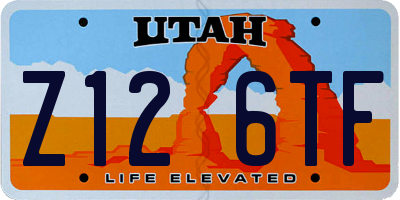 UT license plate Z126TF