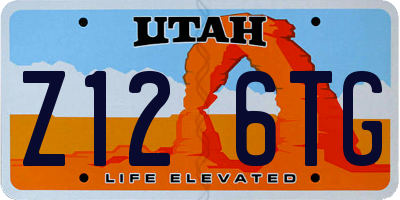 UT license plate Z126TG