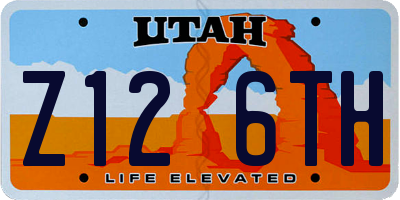 UT license plate Z126TH