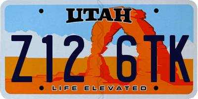 UT license plate Z126TK