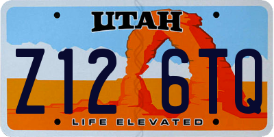 UT license plate Z126TQ